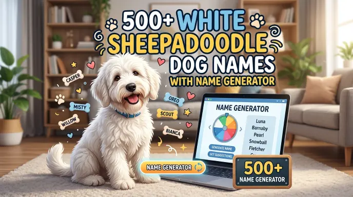 White Sheepadoodle Dog Names With Name Generator