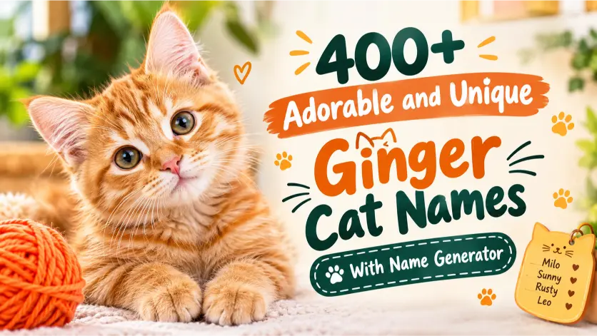 Adorable and Unique Ginger Cat Names With Name Generator
